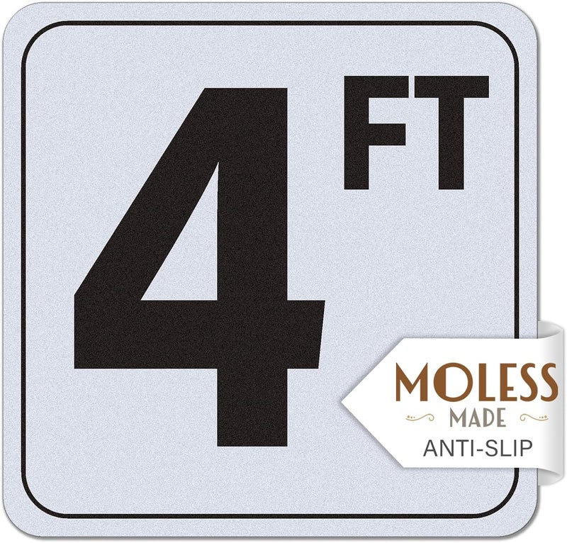 MOLESS 4FT Pool Depth Marker Stickers – 6x6″ Anti-Slip Vinyl Tile Stickers for Swimming Pool Safety Signs, Adhesive Pool Depth Markers for Decks, 4 FT (1 Pack) - Image 1